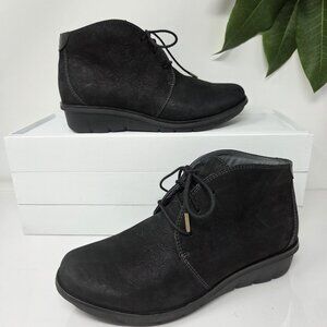 Dansko Joy Ankle Boots Booties Shoes Womens 38 US 7.5 - 8 Black Leather Suede